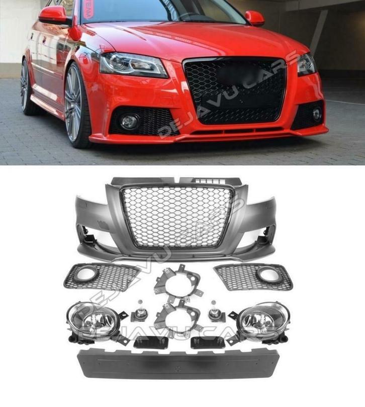 RS3 RS Look Bumper Voorbumper voor Audi A3 8P / S3 / S line, Auto-onderdelen, Carrosserie en Plaatwerk, Voor, Bumper, Nieuw, Audi