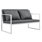 Tweepersoons tuinbank tuin tweezitsbank 70x114x60 cm wit, Tuin en Terras, Tuinbanken, Verzenden, Nieuw