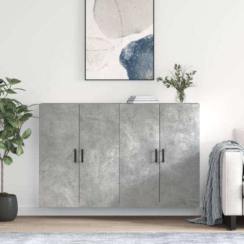 vidaXL Hangkasten 2 st 69,5x34x90 cm betongrijs, Huis en Inrichting, Kasten | Buffetkasten, 25 tot 50 cm, Nieuw, Overige houtsoorten