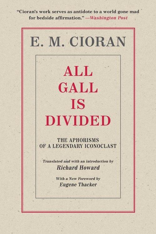 9781948924238 All Gall Is Divided E M Cioran, Boeken, Studieboeken en Cursussen, Nieuw, Verzenden