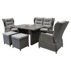 Ibiza premium stoel-bank loungeset 6-delig verstelbaar, Ophalen of Verzenden, Nieuw, Wicker