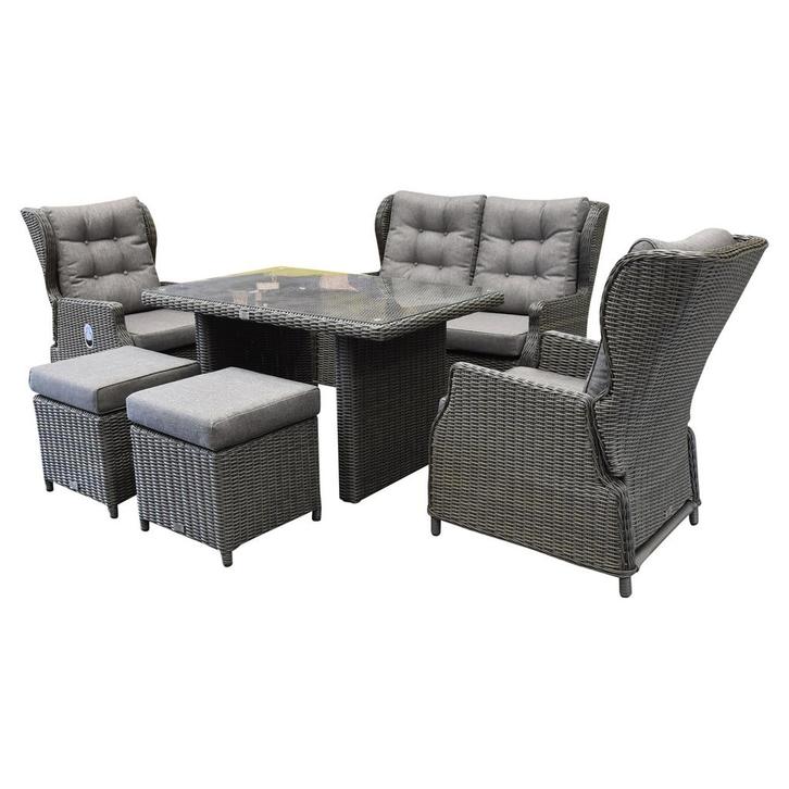 Ibiza premium stoel-bank loungeset 6-delig verstelbaar, Tuin en Terras, Tuinsets en Loungesets, Nieuw, Wicker, Ophalen of Verzenden