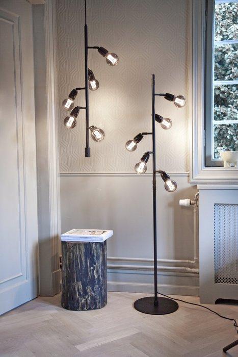 Plafondlamp - Compass 5 Arme Pendel - Zwart - Metaal, Antiek en Kunst, Antiek | Lampen