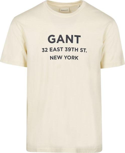 Gant T-shirt Graphic Logo Ecru maat 3XL Heren, Kleding | Heren, T-shirts, Wit, Nieuw, Overige maten, Verzenden