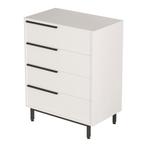 Commode Vesanto ladekast 95x75x44,5 cm wit en zwart [en.casa, Verzenden, Nieuw