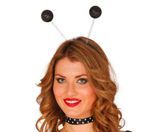 Haarband Bollen Zwarte Glitter, Hobby en Vrije tijd, Feestartikelen, Nieuw, Verzenden