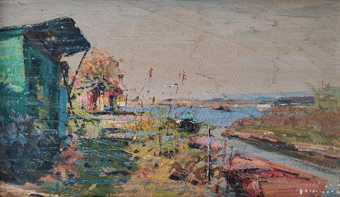 Aldo Mazzi (1937) - Tra Pisa e lo Scolmatore, Antiek en Kunst, Kunst | Schilderijen | Klassiek