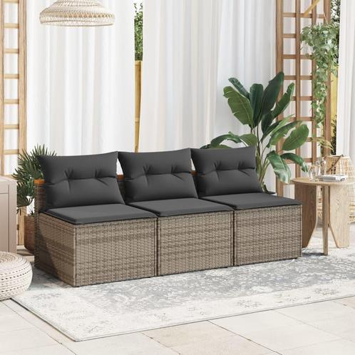 vidaXL Tuinbanken 2 st zonder armleuning met kussens poly, Tuin en Terras, Tuinsets en Loungesets, Nieuw, Rotan, Verzenden