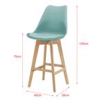 Barkruk set van 6 kunstleer en beuken 105x48x58 cm mint, Huis en Inrichting, Stoelen, Verzenden, Nieuw