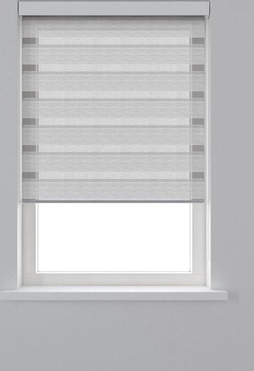 Decosol roljaloezie - 120x210 cm - structuur wit/grijs, Huis en Inrichting, Stoffering | Gordijnen en Lamellen, Wit, Nieuw, Verzenden