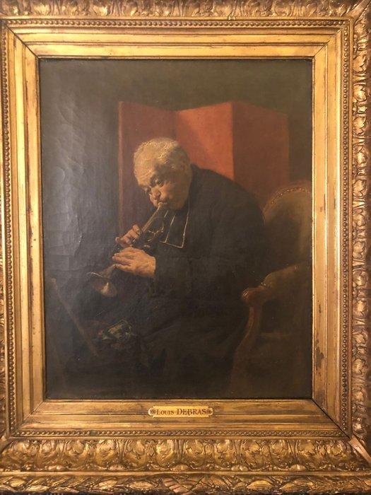 Louis Debras (1820-1899) - Prete che suona la tromba, Antiek en Kunst, Kunst | Schilderijen | Klassiek