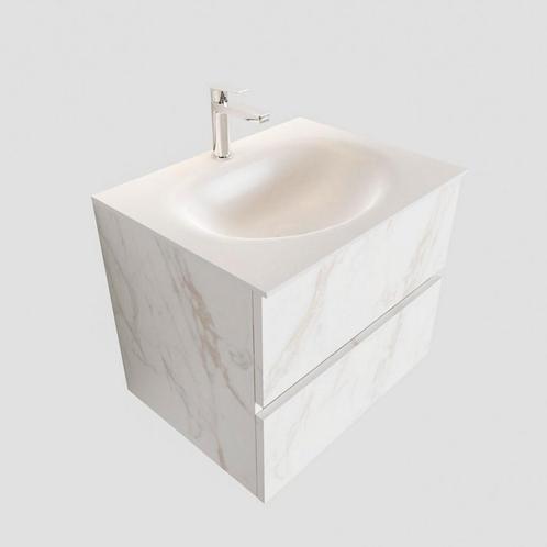 Badkamermeubel BWS Madrid Carrara Mat 60 cm Solid Surface, Doe-het-zelf en Verbouw, Sanitair, Bad, Nieuw, Ophalen of Verzenden