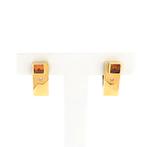 Gouden oorstekers met synthetische oranje saffier en zirc..., Sieraden, Tassen en Uiterlijk, Oorbellen, Gebruikt, Overige kleuren