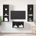 vidaXL Tv-meubelset Zwart eiken 37 x 37 x 107 cm Bewerkt, Huis en Inrichting, Kasten | Televisiemeubels, Minder dan 50 cm, Verzenden