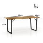 TRUUSK Tuintafel Hout 175x80 Cm Weerbestendig Balkontafel Me, Verzenden, Nieuw