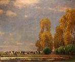 Carl Langhammer (1868-1943) - Landschap met koeien en, Antiek en Kunst, Kunst | Schilderijen | Klassiek