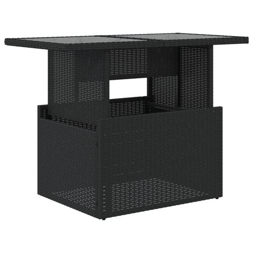 Tuintafel Zwart Glas 100x55cm | Retourdeal -35%, Tuin en Terras, Tuintafels, Rechthoekig, Nieuw, Wicker, Ophalen of Verzenden