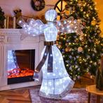 2dekans | Verlichte Engel Kerstdecoratie – 150 cm Hoog – Wit, Diversen, Kerst, Ophalen of Verzenden, Zo goed als nieuw