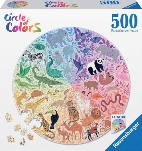 Circle of Colors - Animals Puzzel (500 stukjes) |, Hobby en Vrije tijd, Denksport en Puzzels, Nieuw, Verzenden