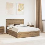 vidaXL Bedframe met hoofdeinde Artisan Eiken 140 x 190 cm, Verzenden, Nieuw, Bruin, Hout