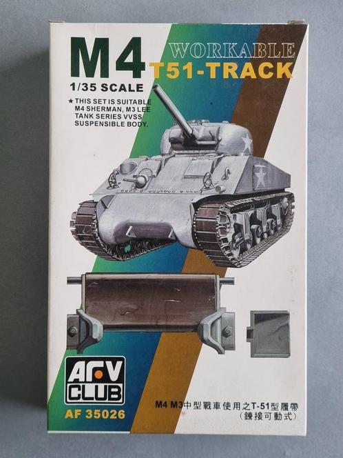 AFV Club AF35026 Sherman M4 T51-Track 1:35, Hobby en Vrije tijd, Modelbouw | Auto's en Voertuigen, Verzenden