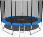 Duurzame Trampoline met U-Vormige Poten - 374 cm Blauw -..., Ophalen of Verzenden, Nieuw