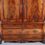 Hollands bloemmahonie gebogen transition  kabinet ca1790 No, Antiek en Kunst, Antiek | Meubels | Kasten, Ophalen of Verzenden