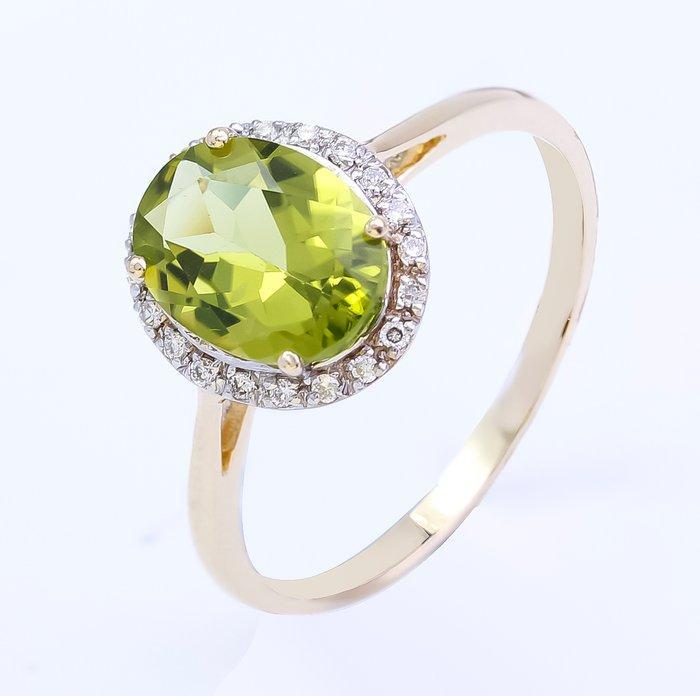 Zonder Minimumprijs - Ring - 14 karaat Geel goud Olivijn -, Sieraden, Tassen en Uiterlijk, Ringen