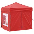 Partytent inklapbaar met zijwanden 2x2 m rood (Overige), Huis en Inrichting, Verzenden, Nieuw