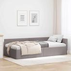 vidaXL Hoekbedframe Taupe 80 x 200 cm Stof en Geïmproviseerd, Huis en Inrichting, Slaapkamer | Bedden, Verzenden, Nieuw