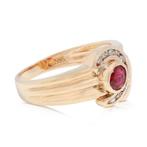 Ring - 14 karaat Geel goud - 0.52ct. tw. Robijn - Diamant, Nieuw