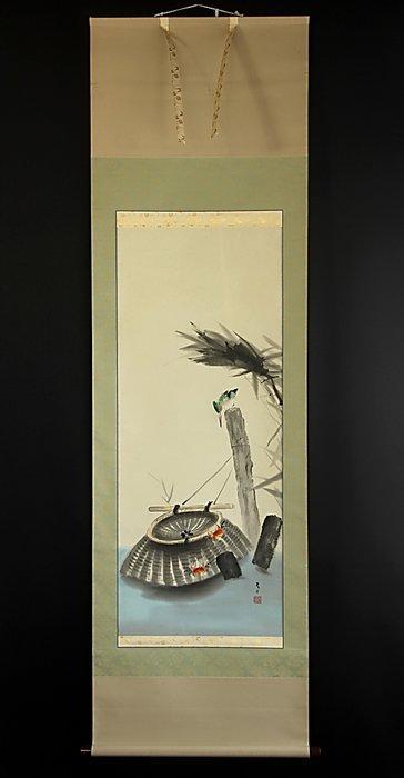Kacho-ga  (King fisher) - With signature and seal by, Antiek en Kunst, Antiek | Overige Antiek
