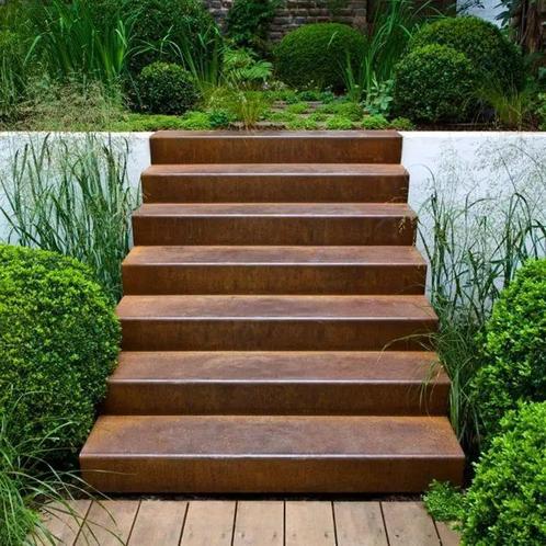 Cortenstaal Trap | Kant-en-Klaar | 2 T/M 17 TREDEN, Tuin en Terras, Tuinwanddecoratie, Nieuw, Verzenden