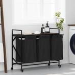 vidaXL Wasmand 3 vakken met planken bruin eikenkleurig, Tuin en Terras, Verzenden, Nieuw