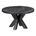 Salontafel Mangohout Rond Tara 70 Zwart, Huis en Inrichting, Tafels | Salontafels, Verzenden, Rond, Nieuw, Industriële meubels