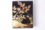prachtige Japanse Aizu Bunk Box  – Chinkin Gravure &