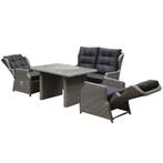 Ibiza  stoel-bank loungeset 4-delig verstelbaar grijs, Tuin en Terras, Tuinsets en Loungesets, Ophalen of Verzenden, Nieuw, Wicker