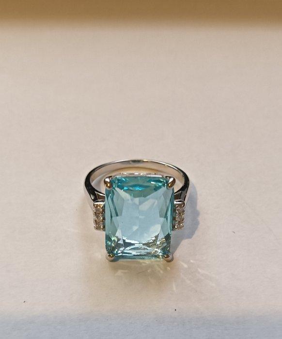 Zonder Minimumprijs - Ring Zilver - 8.00ct. tw. Aquamarijn -, Sieraden, Tassen en Uiterlijk, Ringen