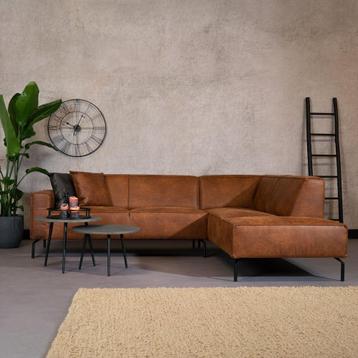 40% Korting: Industriële hoekbank Kansas eco-leer cognac beschikbaar voor biedingen