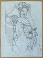 Michetz, Marc - 1 Original drawing - Geisha à lombrelle -, Boeken, Stripboeken, Nieuw