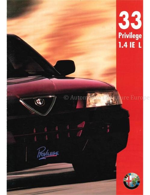 1993 ALFA ROMEO 33 PRIVILEGE BROCHURE NEDERLANDS, Boeken, Auto's | Folders en Tijdschriften, Alfa Romeo