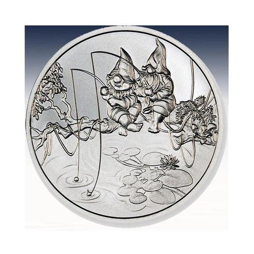 Wereld. Silver medal ND Gnomes Series - Gone Fishing, 1 Oz, Postzegels en Munten, Munten | Europa | Niet-Euromunten