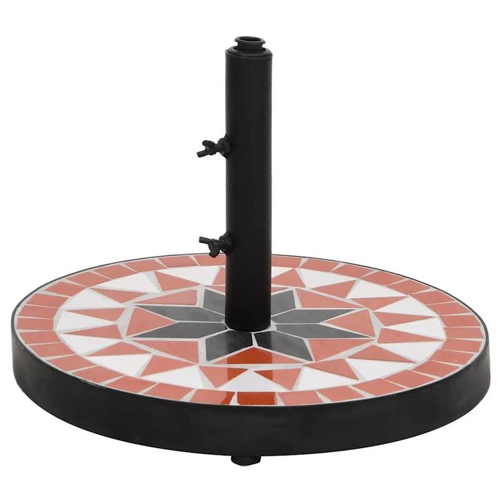 vidaXL Parasolvoet rond 12 kg terracotta wit, Tuin en Terras, Parasols, Parasolvoet, Nieuw, Verzenden