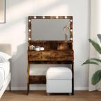 vidaXL Kaptafel met LED 80x41x134,5 cm gerookt eikenkleurig, Verzenden, Nieuw