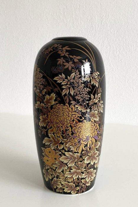 Shibata Japan Zwarte Porseleinen Vaas met, Antiek en Kunst, Antiek | Overige Antiek