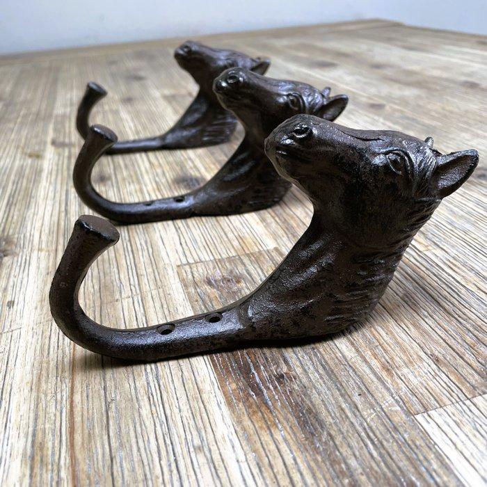 Paardenhoofd haken - Kapstok (3) - Gietijzer, Antiek en Kunst, Curiosa en Brocante