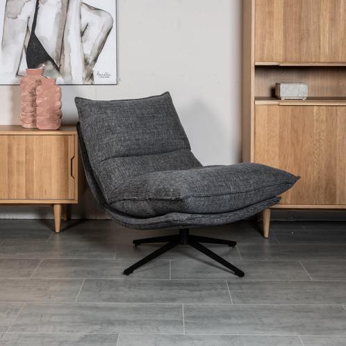 Fauteuil Josien - Geweven stof - Grijs, Huis en Inrichting, Fauteuils, Nieuw, Verzenden