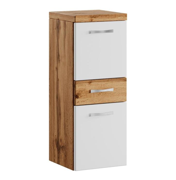 Badkamerkast Alba 30 x 30 x 83 cm Eiken Wit  Kolomkast, Huis en Inrichting, Badkamer | Badkamermeubels, Nieuw, (Half)hoge kast