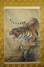 Japanese Hanging Scroll – Fierce Tiger – Taisho to Early, Antiek en Kunst