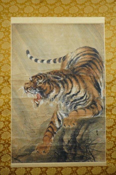 Japanese Hanging Scroll – Fierce Tiger – Taisho to Early, Antiek en Kunst, Antiek | Overige Antiek